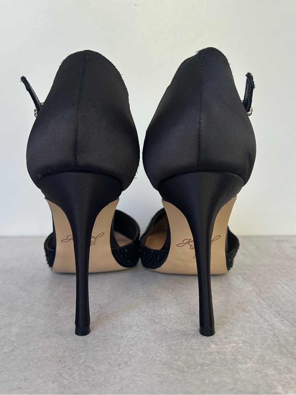 Jewel Badgley Mischka Collection Jailene Ankle Strap Stiletto, Black 7.5 - Picture 6 of 10